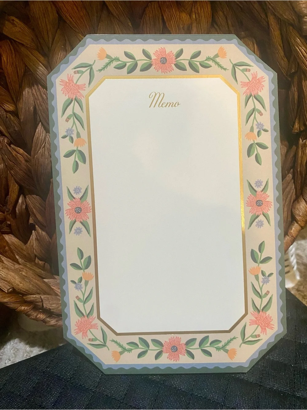 Rifle Paper Co. Floral Memo Notepad in Pink, Green, Gold, Cream